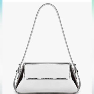 Zara Silver Reflective shoulder Foldover Handbag